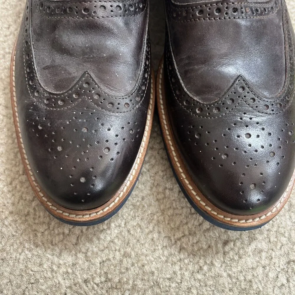 To Boot New York Adam Derrick Wingtip Brogue Shoes Sz 12 Brown Leather Business